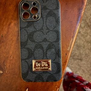 Coach Signature Black and Gold iPhone 13 Pro Max  Case